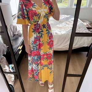 Floral Yellow Maxi Dress